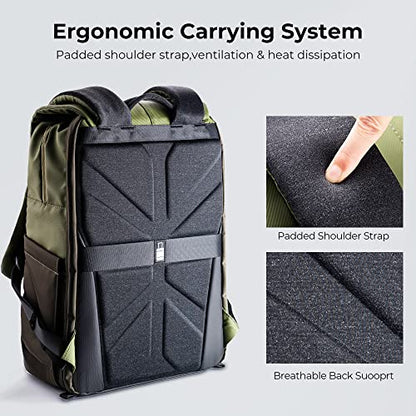 K&F CONCEPT Camera Backpack, 20L Camera Bags for Photographers - color: 03-green