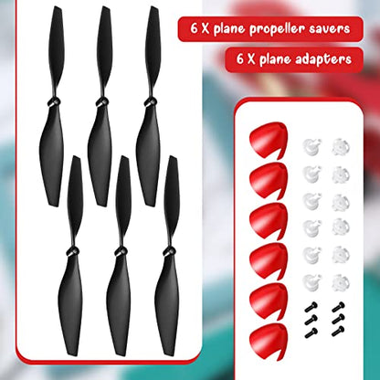 Riakrum 6 Sets Spare Rc Plane Propellers Airplane Carbon Fiber Nose Cone