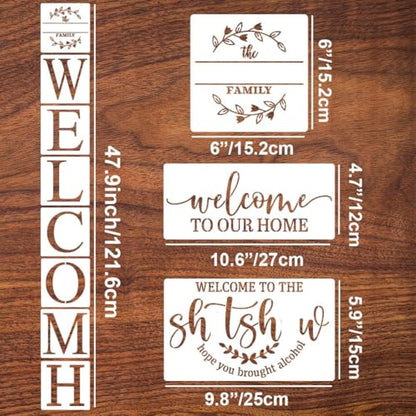 Welcome Stencils for Painting on Wood Sign - style: Home