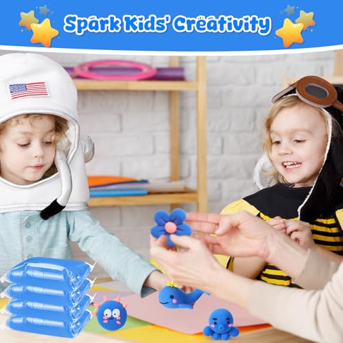 Winnerwhy 144 Pcs Total 76oz Air Dry Clay Soft Non-Toxic, Blue - color: Blue