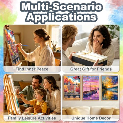 Kalonyth City Framed Paint by Numbers Kit for Adults Beginner 8x12 inch - color: Frame-OP-US01