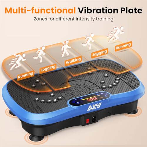 AXV Vibration Plate Exercise Machine Fitness Platform Body Vibrating Board - color: SLIM.BLUE
