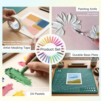 rubens 81 PCS Macaron Soft Oil Pastels Kit for Beginner Drawing - color: 48 Macaron Colors Set