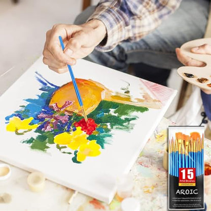 AROIC Acrylic Paint Brush Set, 100 Packs / 1500Pcs Nylon Hair Paint Brushes - size: 1500pcs