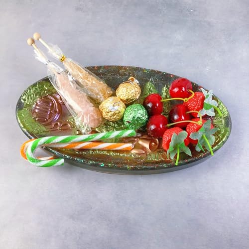 Christmas Oval Tray Home Decoration epoxy Resin Silicone Mold 8933