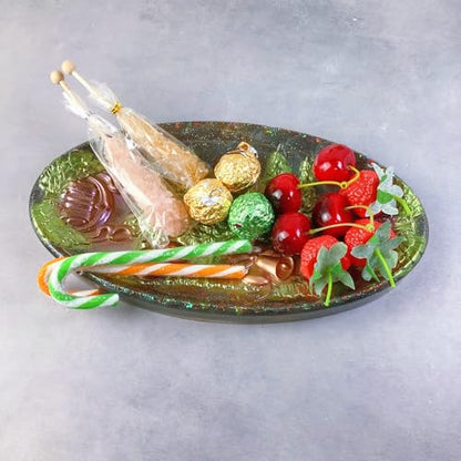 Christmas Oval Tray Home Decoration epoxy Resin Silicone Mold 8933