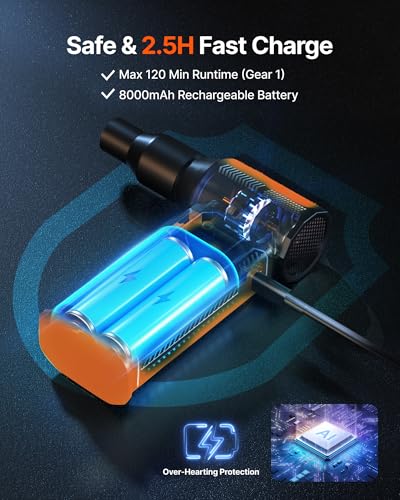 Compressed Air Duster, 130,000RPM Ultra-Powerful Electric Air Duster - color: Orange