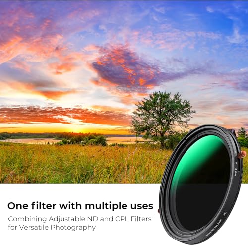 K&F CONCEPT 62mm Variable ND2-32 & CPL Polarizing Effect in 1 Lens Filter - size: 62mm