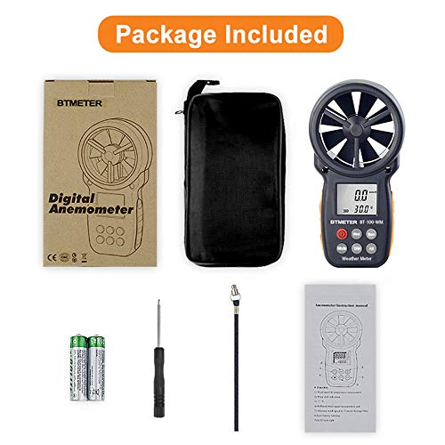 BTMETER BT-100WM Handheld Anemometer, Wind Speed Meter, Digital Barometer - color: BT-100WM Anemometer