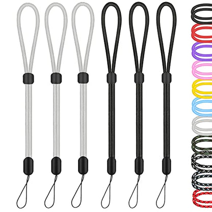 Hand Wrist Strap Lanyard 6 Pack 9.5inch Adjustable Nylon Wristlet Keychain - color: Black&gray, size: 9.5 inches