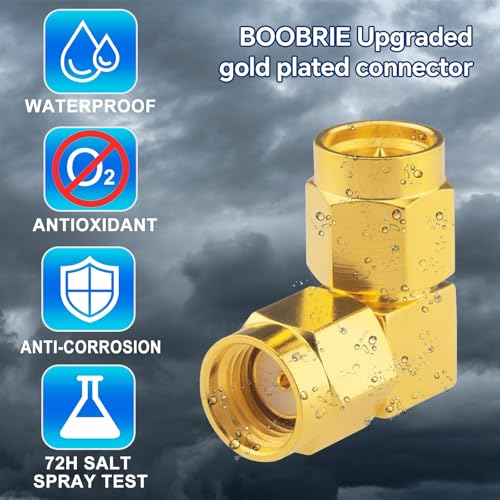 SMA Right Angle Adapter Upgraded SMA Male to RP-SMA Male 90 Degree Connector SMA Male RF Coaxial Connector Gold-Plated DC-18GHz for Radios, FPV Antenna, Networks 2PCS - size: SMA Male to RP-SMA Male 90 Degree