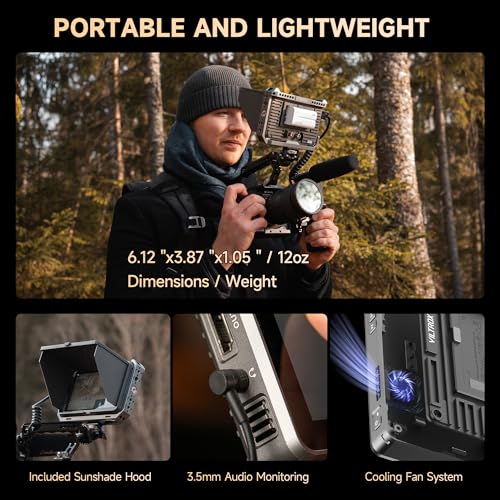 VILTROX DC-X2 2000Nits 6 inch Touchscreen Video Field Monitor with Rig Cage - size: DC-X2 with Rig