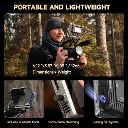VILTROX DC-X2 2000Nits 6 inch Touchscreen Video Field Monitor with Rig Cage - size: DC-X2 with Rig