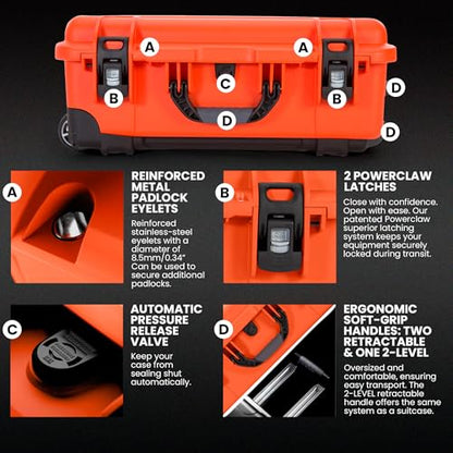 NANUK 935 Pro Photo Kit Camera Case, Waterproof Wheeled Hard Case, Carry-On - color: Orange - Pro Photo Kit