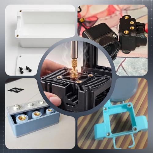 60W Soldering Iron Heat Set Insert Kit with 100PCS Brass Knurled Inserts