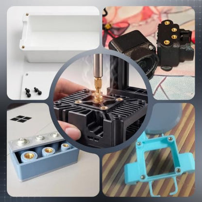 60W Soldering Iron Heat Set Insert Kit with 100PCS Brass Knurled Inserts