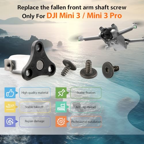Front Arm Axis Replacement for DJI Mini 3 Front Arm Shaft Screws Front Arm Hinges for DJI Mini 3 Pro Drone Accessories Parts with Repair Tools（3Pcs Screws）