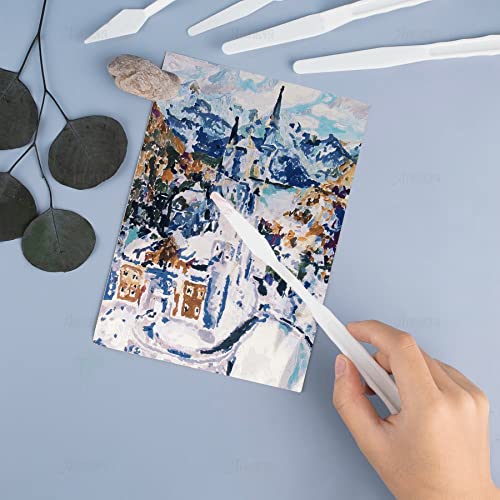 AUEAR, 5 Sets 30 Pack Plastic Spatula Palette Knives, 6 Styles for Oil Painting