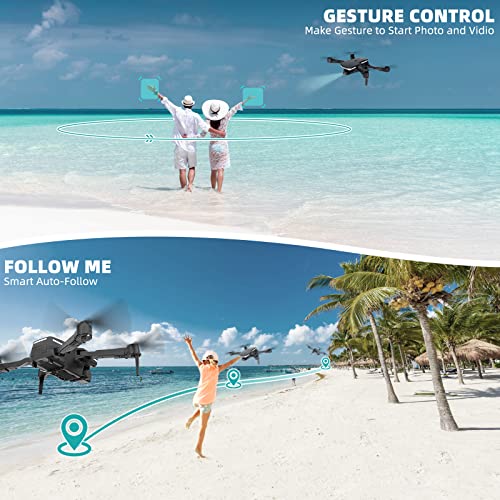 Drones with Camera 1080P, 3 Sides Obstacle Avoidance, RC Quadcopter Mini Foldable Drone Headless Mode, 3-speed Adjustment, One Key Start Return for Kids or Beginners for 42Mins Flight