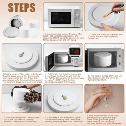 Tujoe 1 Pc Large Microwave Kiln for Pottery with 50 Pcs Paper