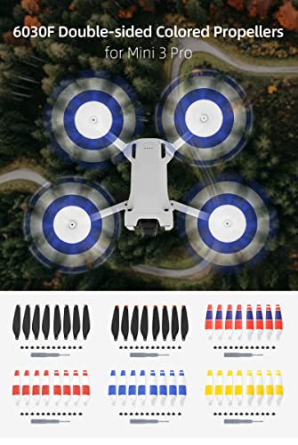8pcs Propellers for DJI Mini 3 Pro Drone 6030F Prop Accessories Less Lower Noise Reduction Quick Release Propeller (Blue and White 8) - size: blue and white 8
