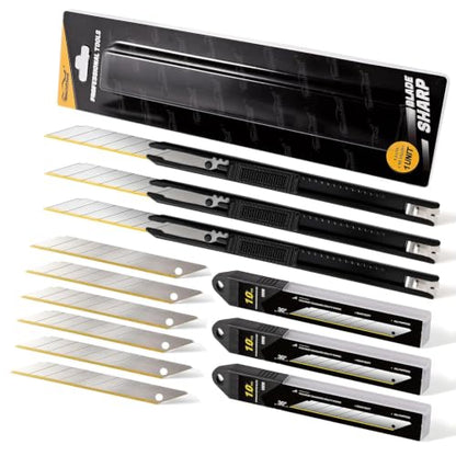 Pro Precision Detail Craft Knife - 3 Utility Knives and 30 Titanium Blades