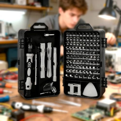 115-in-1 Precision Screwdriver Set, Small Screwdriver Set, Professional Magnetic Repair Tool Kit for Phone, Computer, Watch, Console, Eyeglass, Electronic, Men Tools Gift - color: Gray