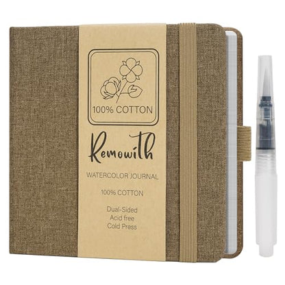 Watercolor Journal Sketchbook 5.5x5.5 24 Sheets Brown - color: Brown, size: 5.5x 5.5 Inch
