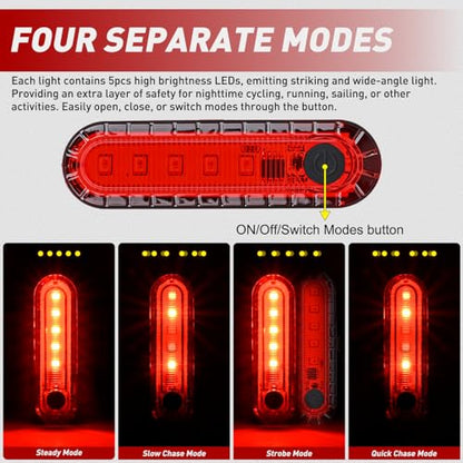 Nilight Marine Boat Navigation Light 4PCS Red Green White Four Modes Lamp - color: 5LED Navigation Light-4Pcs