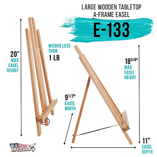 U.S. Art Supply 18" Large Tabletop Display Easel - Beechwood, Pack of 1 - style: 18" - Pack of 1