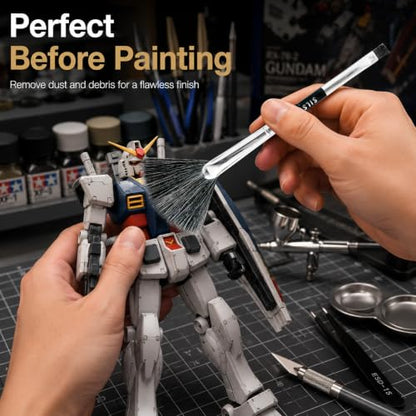 Matrix Anti Static Overall Dual-Action Cleaning Brush -Ideal for Model Kits, Figures, and Intricate Items