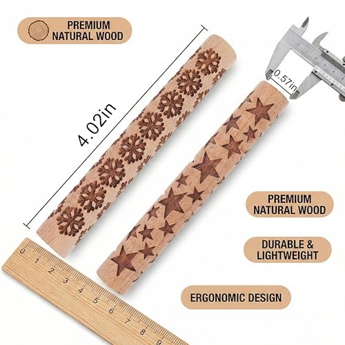 10Pcs Wooden Clay Roller Pottery Ceramic Craft Tools