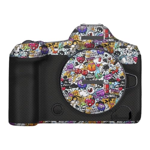 Camera Skin Wrap R5II Anti-Scratch Sticker Coat Vinly Protective Film Body Protector Decals Cover for Canon EOS R5 Mark II R5 II (Graffiti White) - color: Graffiti White