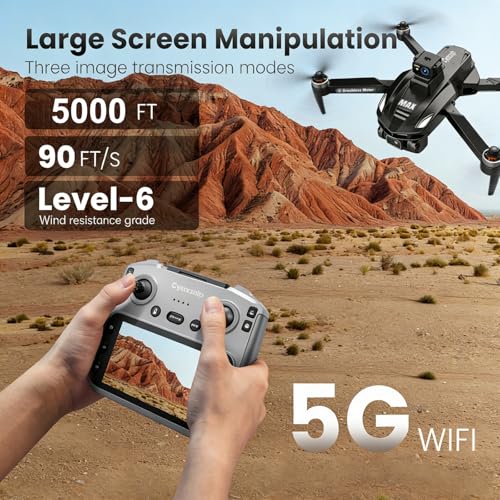 V168MAX Drones with Camera for Adults 4k, Black (3 Batteries)