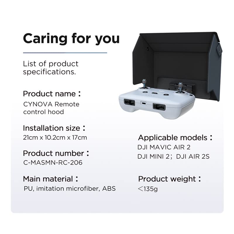 RotorLogic CYNOVA RC-N1 Remote Controller Sun Hood Sunshade for DJI Mavic 3, Mini 2, Mini 3, Air 2, Air 2s