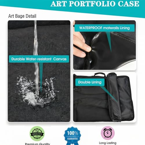 TreochtFUN Art Portfolio Case 24" x 18" - Medium Artist Backpack - color: black