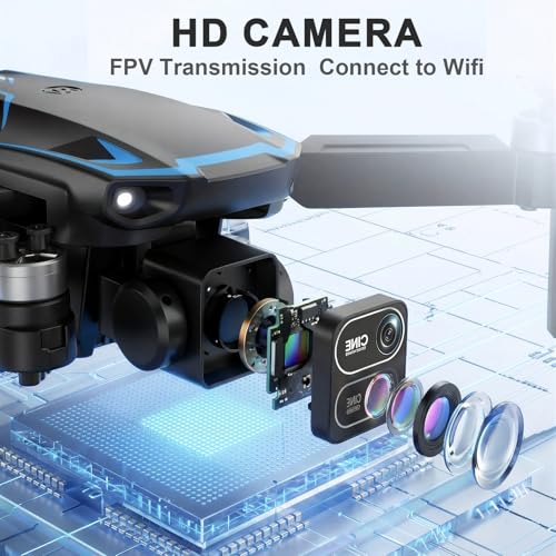 Drone with Camera for Kids Adults Beginners FPV RC Mini Drone One-Key Take Off/Landing 3 Speeds