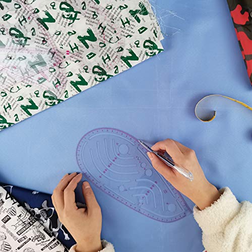 Fashion Clear Metric Sewing Ruler Set, French Curve Pattern Making Ruler Kit for Beginners Tailors Designers (4-Piece Set)
