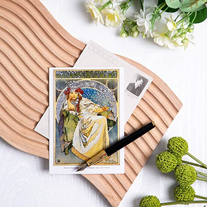 Alphonse Mucha Art Postcards, Famous Painting Artwork Post Cards Bulk Pack(30 Pack), Aesthetic Art Picture Collage Kit for Wall, Postcards Poster for School Students Teacher Thank You Note Cards - color: Alphonse Mucha
