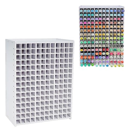 SANFURNEY Marker Organizer for 180 Markers, Desktop Storage Rack - size: Rack for 180 Markers - White