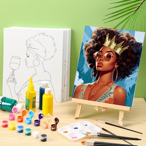 Dinifee 6 Pack Pre Drawn Canvas Painting Kit 8x10 Stretched,Couple - style: Couple