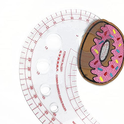 DIY Sewing Ruler, 2PCS/Set Comma-Shaped Curve Ruler, French Curve Ruler for Pattern Making, Drafting Clothes Sleeves for Beginner Tailor Designers Teaching