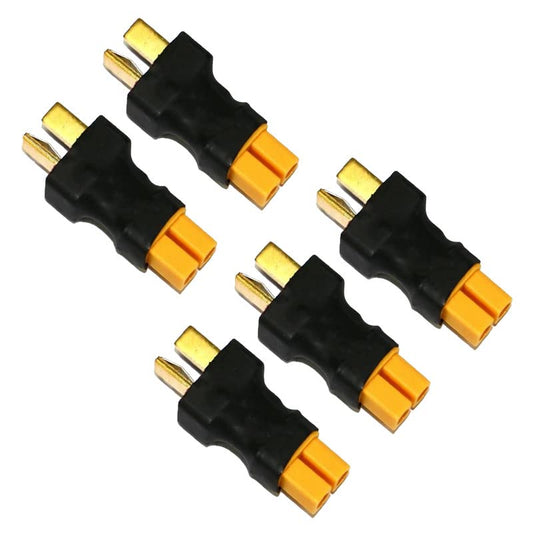 5pcs T Plug Male Connector to XT30 Female Connector Adapter for RC Lipo NiMH Battery Charger - size: XT30 Female to T Plug Male