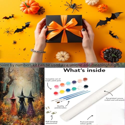 CSZPPQAF Halloween Witch Paint by Numbers Kits for Adults Beginners - color: PB93-1