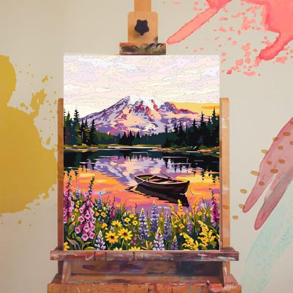 xackcme Mountain Paint by Numbers for Adults - Lake Scenery Paint by Numbe - color: MT22988