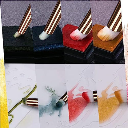 UNIMEIX Mini Blending Brushes for Card Making, Dry Miniature Painting Set Background Blender Paint Brushes Small Detailed Paint Brushes (12 Pack) - color: White