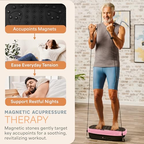 Lifepro HexaPlate Lite Compact Vibration Plate with Magnetic Acupoints - color: Pink