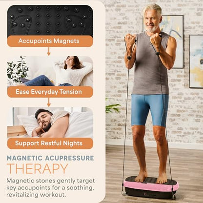 Lifepro HexaPlate Lite Compact Vibration Plate with Magnetic Acupoints - color: Pink