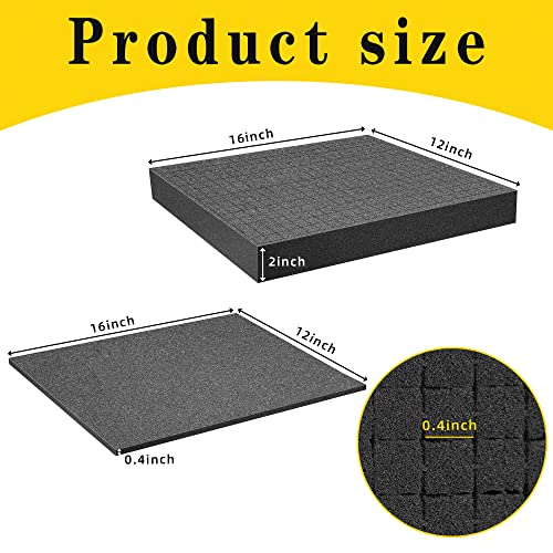 4 Pcs Pick Apart Foam Insert, 2 Size Pre Cube Sheet Foams with Bottom Use - size: 2 Sizes - 4 Pieces - Up to 16 inches