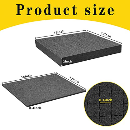 4 Pcs Pick Apart Foam Insert, 2 Size Pre Cube Sheet Foams with Bottom Use - size: 2 Sizes - 4 Pieces - Up to 16 inches